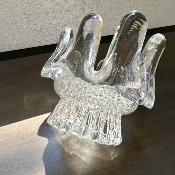 Pair of beautiful vintage Scandinavian crystal candle holders - Picture 3 of 4